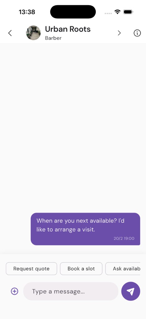 Chat with a tradesperson on TradeBridge